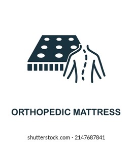 Orthopedic Mattress icon. Monochrome simple Orthopedic Mattress icon for templates, web design and infographics