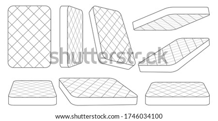Orthopedic mattress vector line set icon. Vector illustration mattress of bed on white background. Line set icon furniture of bedroom.