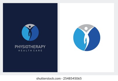 Orthopedic and physiotherapy health care logo design vector illustration