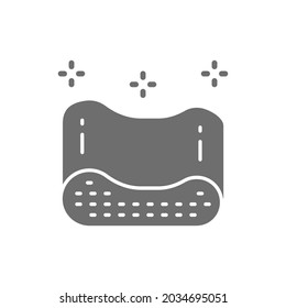 Orthopedic pillow grey icon. Isolated on white background