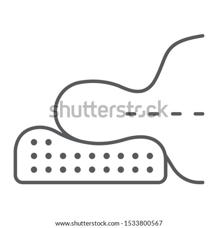 Orthopedic pillow thin line icon, medical and equipment, therapeutic pillow for seniors sign, vector graphics, a linear pattern on a white background, eps 10.