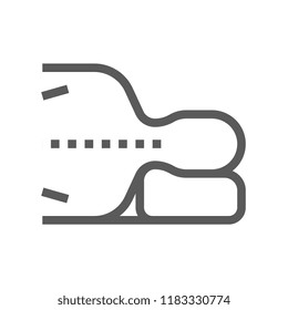 Orthopedic Pillow. Orthopedic and trauma rehabilitation Vector Line Icon