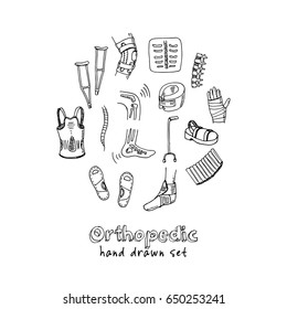 Orthopedic set Vector isolated Illustration on white background
