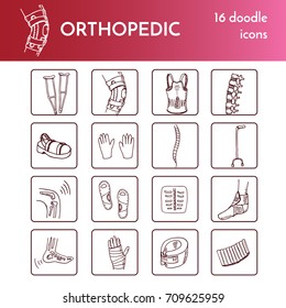Orthopedic set Vector isolated Illustration on white background