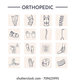 Orthopedic set Vector isolated Illustration on white background