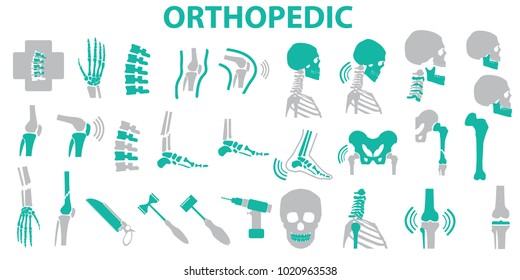  Orthopedic and spine symbol Set - vector illustration eps 10 , mono vector symbols 