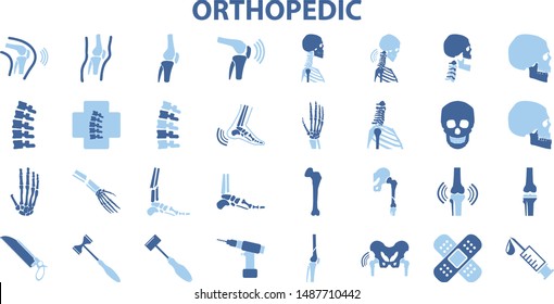  Orthopedic and spine symbol Set - vector illustration eps 10 , mono vector symbols 
