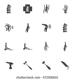 Orthopedic and spine symbol Set - vector illustration eps 10 mono symbols set 1