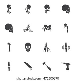  Orthopedic and spine symbol Set - vector illustration eps 10 mono symbols set2
