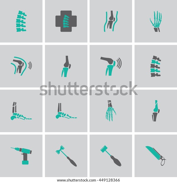 Orthopedic Spine Symbol Set Vector Illustration Stock Vector (Royalty ...