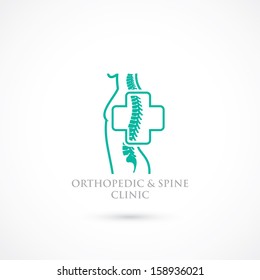 Orthopedic and spine symbol - vector illustration