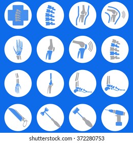 Orthopedic and spine symbol - vector illustration, Collection Human Skeleton.