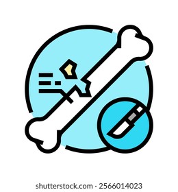 orthopedic surgery fracture injury color icon vector. orthopedic surgery fracture injury sign. isolated symbol illustration