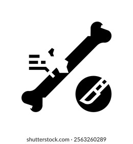 orthopedic surgery fracture injury glyph icon vector. orthopedic surgery fracture injury sign. isolated symbol illustration