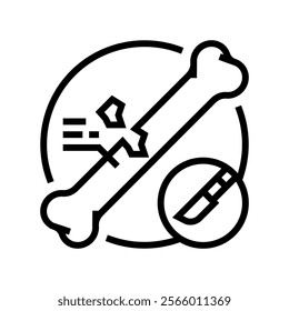 orthopedic surgery fracture injury line icon vector. orthopedic surgery fracture injury sign. isolated contour symbol black illustration