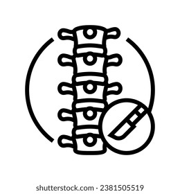 vector de icono de línea de cirugía ortopédica. signo de cirugía ortopédica. símbolo de contorno aislado ilustración negra