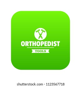 Orthopedic tool icon green vector isolated on white background