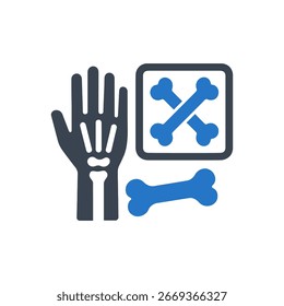 Orthopedic X_ray and Bones Icon Isolated On White Background