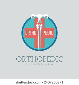 Orthopedics clinic and medicine logo template design for brand or company and other