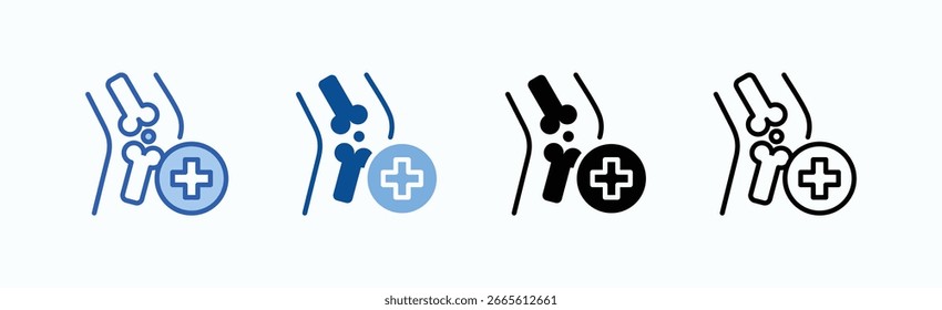 Vetor isolado de coleção de vários estilos de folha de ícone ortopédica