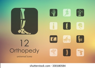 orthopedics modern icons for mobile interface on blurred background
