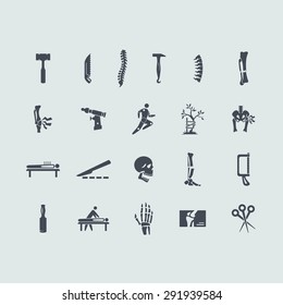 orthopedics vector set of modern simple icons