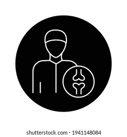 Orthopedist black glyph icon. Subject matter expert. Pictogram for web page, mobile app, promo. UI UX GUI design element. Editable stroke.