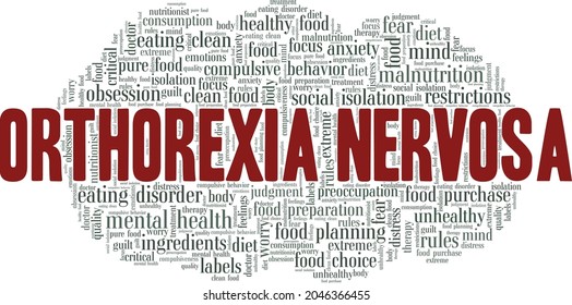 Orthorexia Nervosa Vector Illustration Word Cloud Stock Vector (Royalty ...