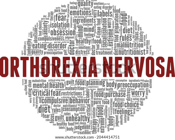 Orthorexia Nervosa Vector Illustration Word Cloud Stock Vector (Royalty ...