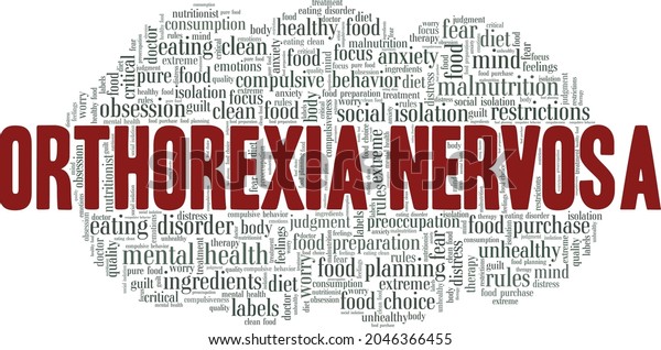 Orthorexia Nervosa Vector Illustration Word Cloud Stock Vector (Royalty ...