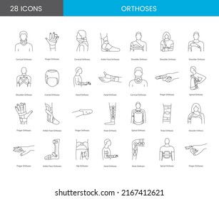 Orthoses linear icons in vector