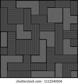 Ortogonal lines, geometric and labyrinth composition , parallel lines. Vector illustration in black background. Digital art. Abstract seamless background.