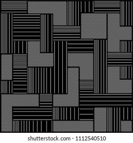 Ortogonal lines, geometric and labyrinth composition , parallel lines. Vector illustration in black background. Digital art. Abstract seamless background.