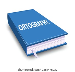 ortography blue book, vector illustration 