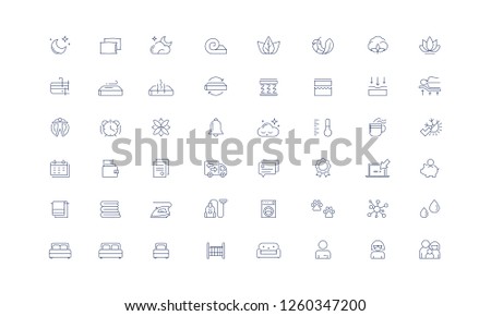 Ortopedic Mattress, Sleep Vector icon set