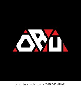 ORU triangle letter logo design with triangle shape. ORU triangle logo design monogram. ORU triangle vector logo template with red color. ORU triangular logo Simple, Elegant, and Luxurious design.