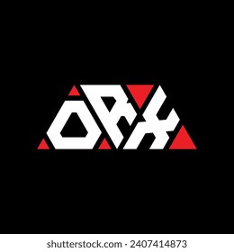 Diseño del logotipo de la letra del triángulo ORX con forma de triángulo. Monograma de diseño del logotipo del triángulo ORX. Plantilla de logotipo vectorial de triángulo ORX con color rojo. ÓRX logotipo triangular Diseño sencillo, elegante y lujoso.