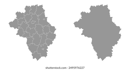 Oryol Oblast map, administrative division of Russia. Vector illustration.