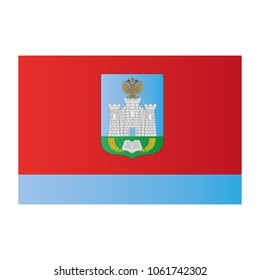 Oryol Oblast national flag on white background texture. Vector, illustration, symbol federal subject of Russia.