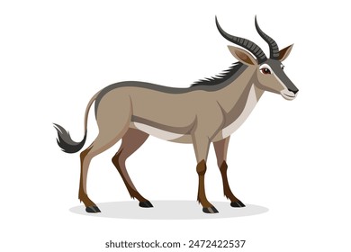
Oryx animal flat vector illustration on white background.