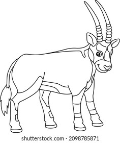 Oryx Coloring Page Isolated for Kids