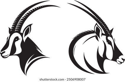 Oryx face silhouette vector design