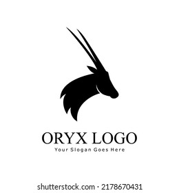 Oryx Head Logo Silhouette Vector Template: เวกเตอร์สต็อก (ปลอดค่า ...