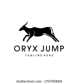 Oryx logo vector design. Awesome a oryx arabian logo. A oryx animal logotype.