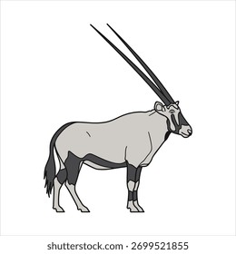 Icono de Vector de Oryx sobre fondo blanco