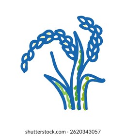 oryza plant food doodle icon sketch vector. oryza plant food sign. isolated symbol illustration