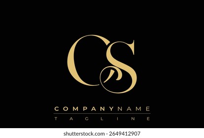 O logotipo abstrato da joia criativa do OS. Um logotipo elegante com iniciais de monograma dourado em uma tipografia elegante e moderna, perfeito para a marca