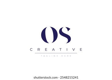 OS abstract minimalist letters Logo Monogram. It is a minimalist logo, this logo is made by combining two letters