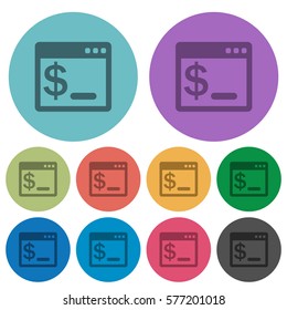OS command terminal darker flat icons on color round background
