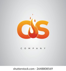 OS Creative Fire Letter Logo Design